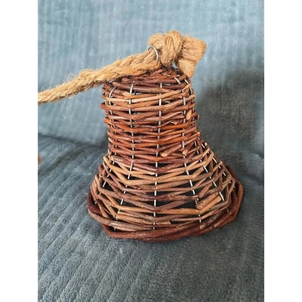 Rustic Grapevine Wicker Hanging Bell Farmhouse Decoration